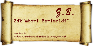 Zámbori Beriszló névjegykártya